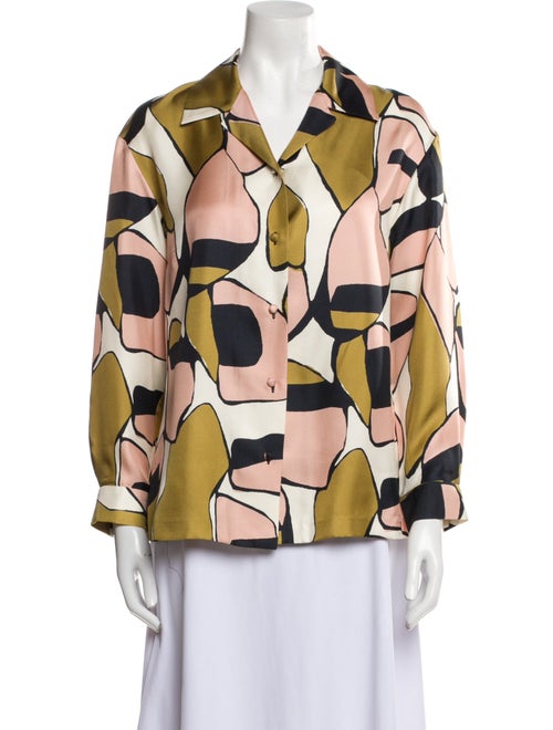 Marc Jacobs Silk Printed Button-Up Top