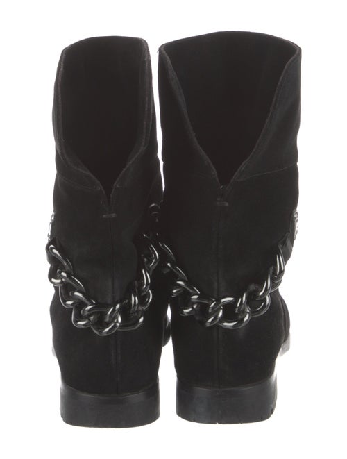 Marc Jacobs Suede Chain-Link Accents Moto Boots