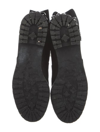 Marc Jacobs Suede Chain-Link Accents Moto Boots