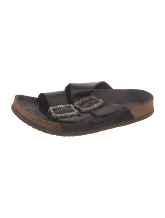 Marc Jacobs Satin Crystal Embellishments Slides