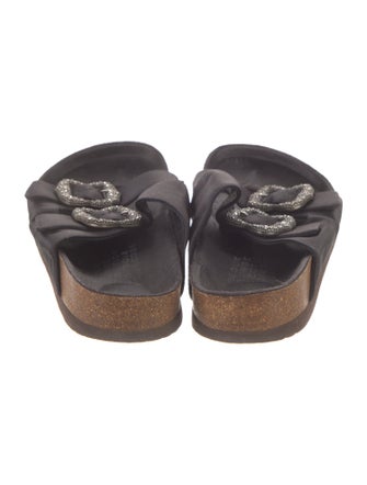 Marc Jacobs Satin Crystal Embellishments Slides