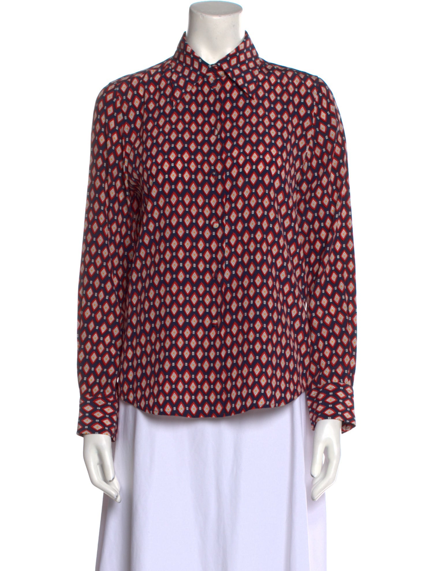 Marc Jacobs Silk Printed Button-Up Top