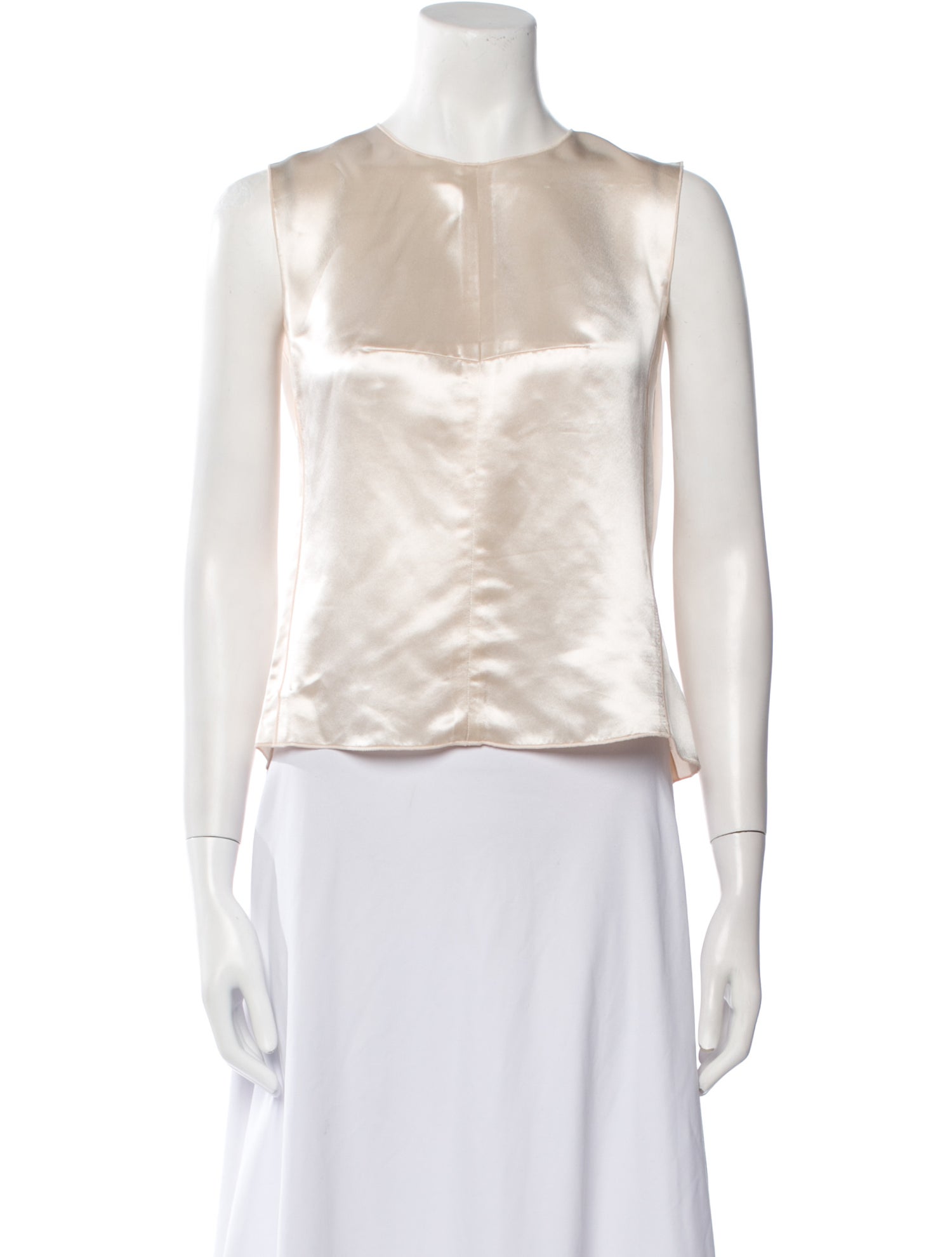 Marc Jacobs Silk Crew Neck Crop Top