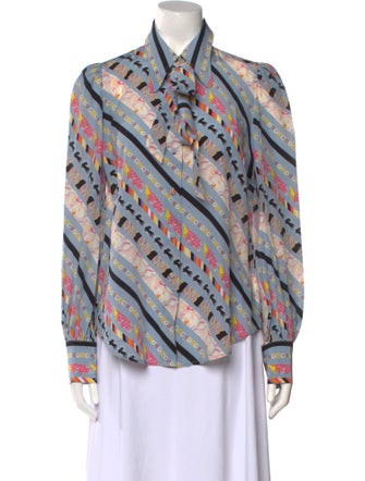 Marc Jacobs Silk Printed Button-Up Top