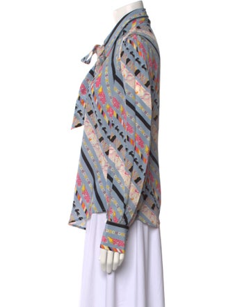 Marc Jacobs Silk Printed Button-Up Top