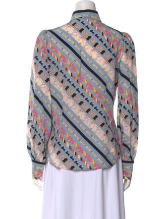 Marc Jacobs Silk Printed Button-Up Top