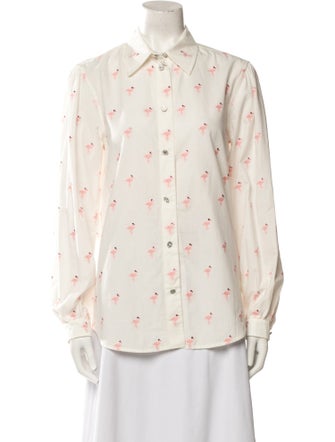 Marc Jacobs Floral Print Long Sleeve Button-Up Top