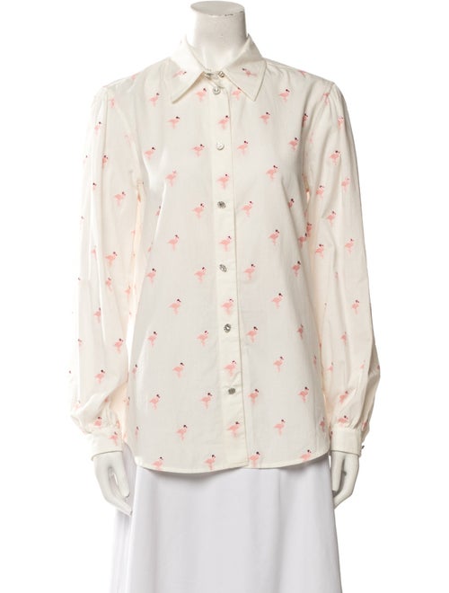 Marc Jacobs Floral Print Long Sleeve Button-Up Top