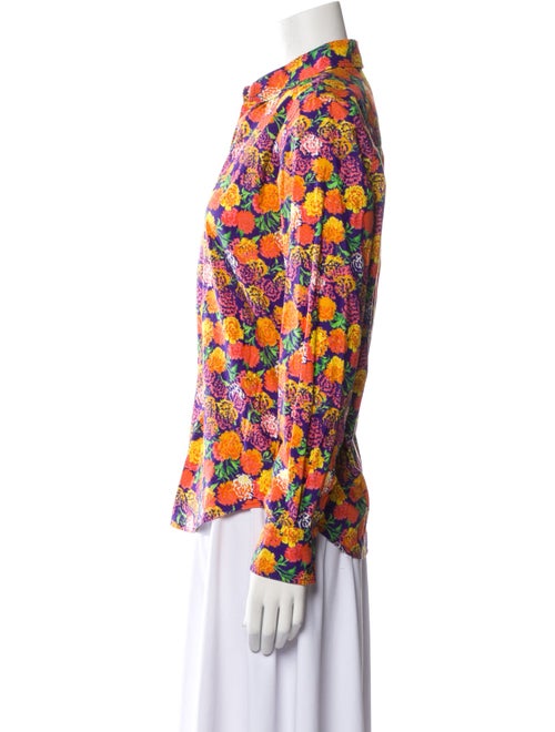 Marc Jacobs Floral Print Long Sleeve Button-Up Top