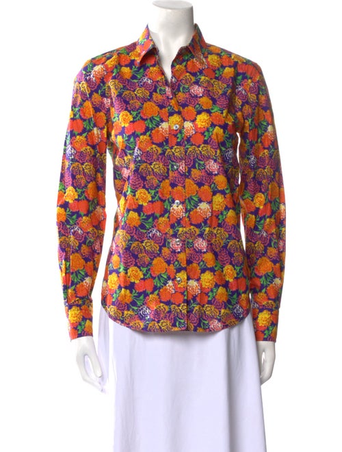 Marc Jacobs Floral Print Long Sleeve Button-Up Top