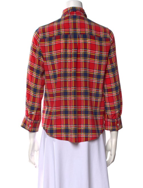 Marc Jacobs Silk Plaid Print Button-Up Top