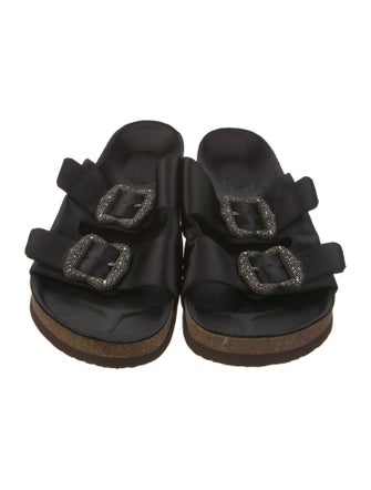 Marc Jacobs Satin Crystal Embellishments Slides