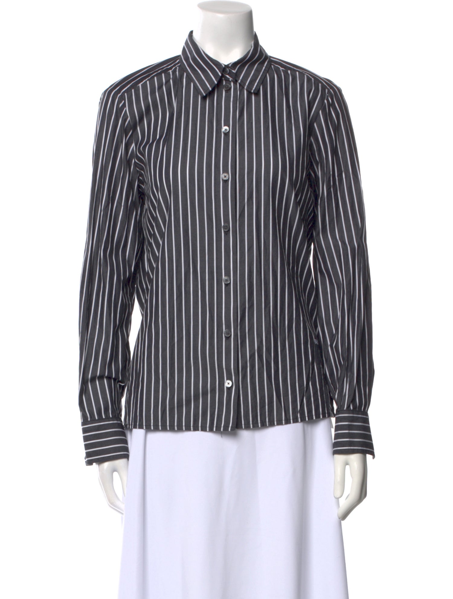 Marc Jacobs Striped Long Sleeve Button-Up Top