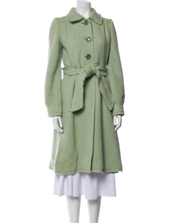 Marc Jacobs Wool Tweed Pattern Trench Coat