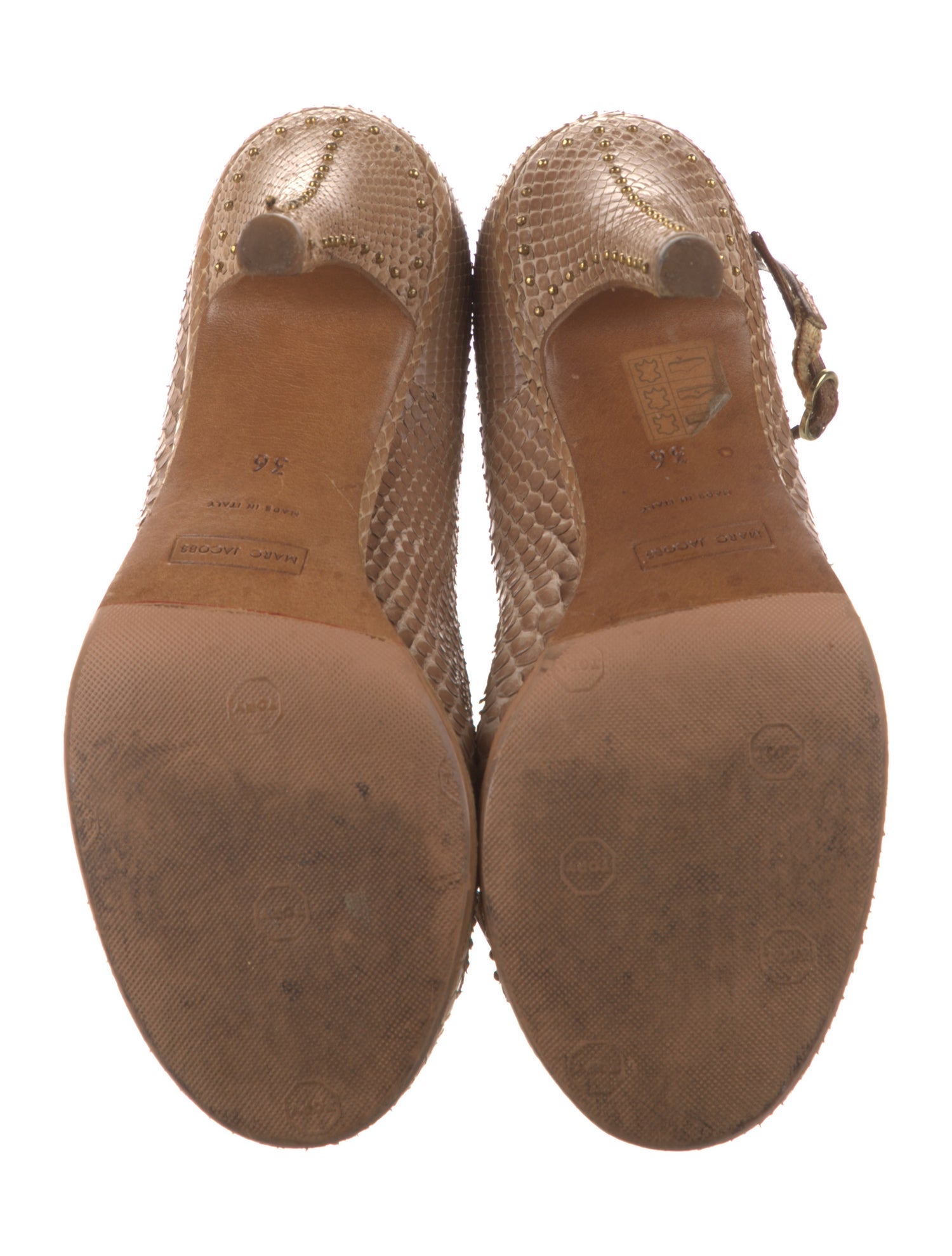 Marc Jacobs Snakeskin Slingback Sandals