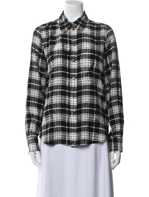 Marc Jacobs Silk Plaid Print Button-Up Top