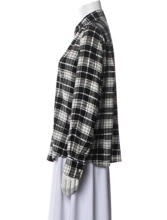 Marc Jacobs Silk Plaid Print Button-Up Top