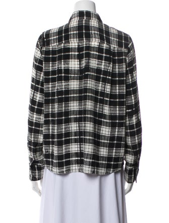 Marc Jacobs Silk Plaid Print Button-Up Top