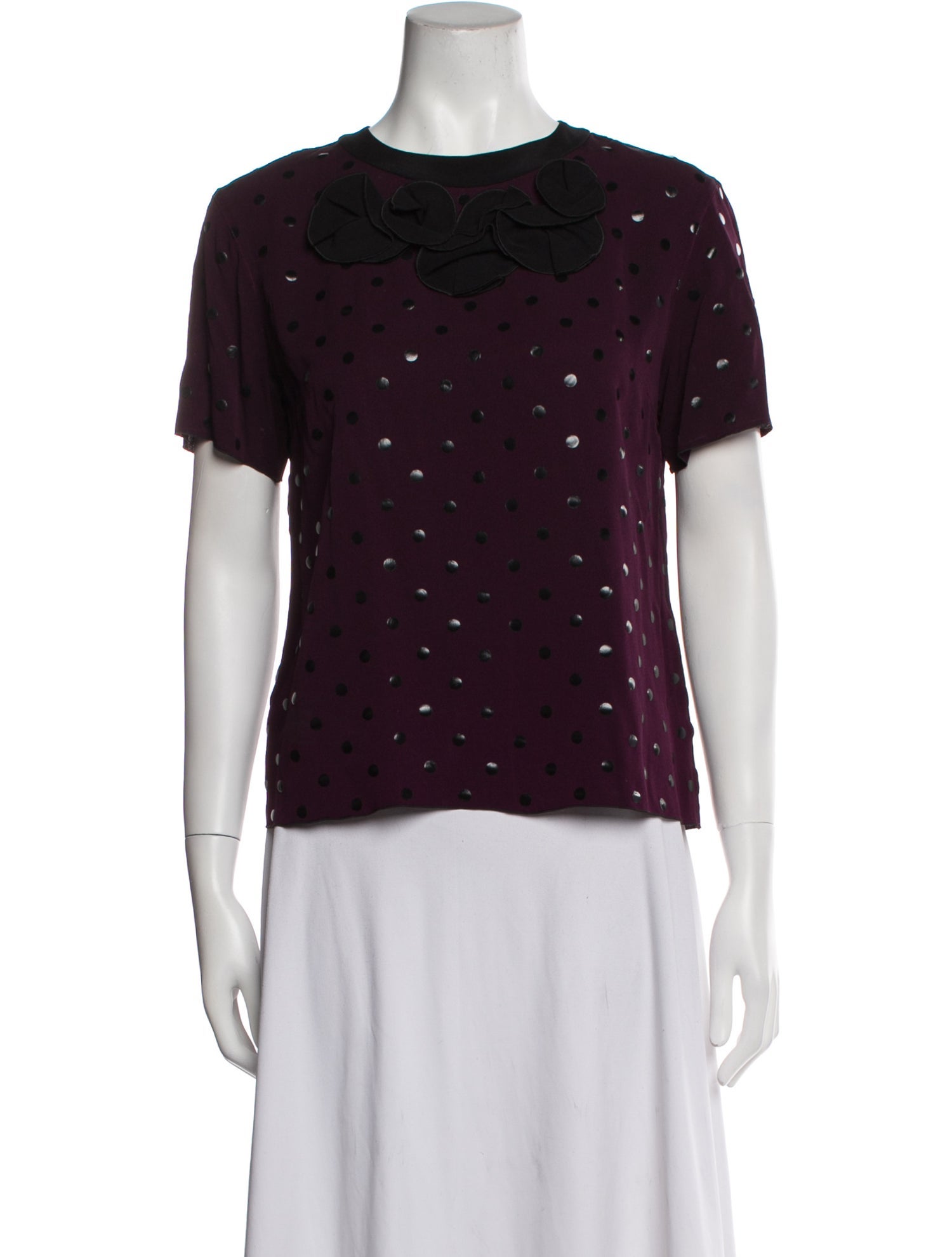 Marc Jacobs Silk Polka Dot Print T-Shirt