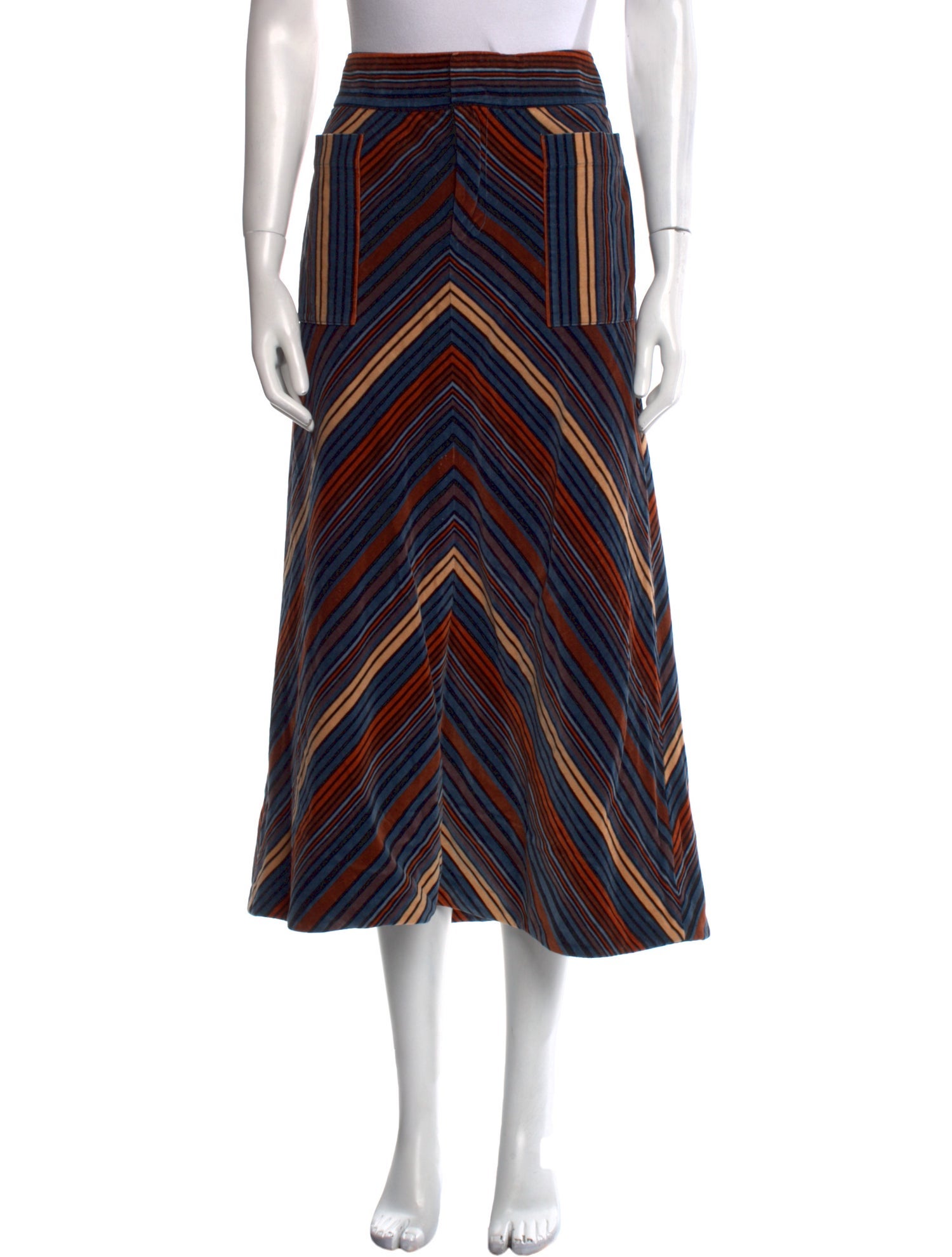 Marc Jacobs Striped Midi Length Skirt