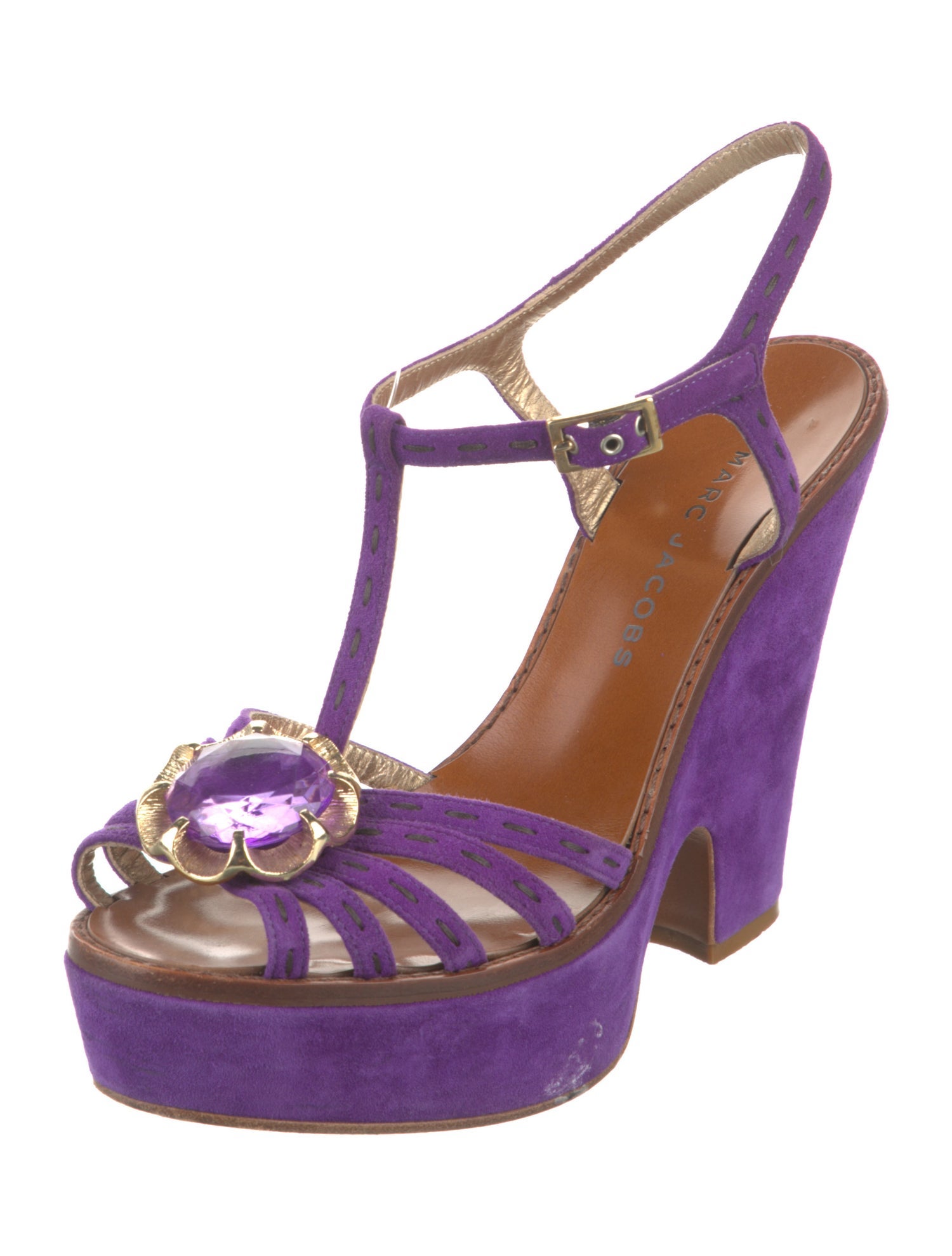 Marc Jacobs Suede T-Strap Sandals