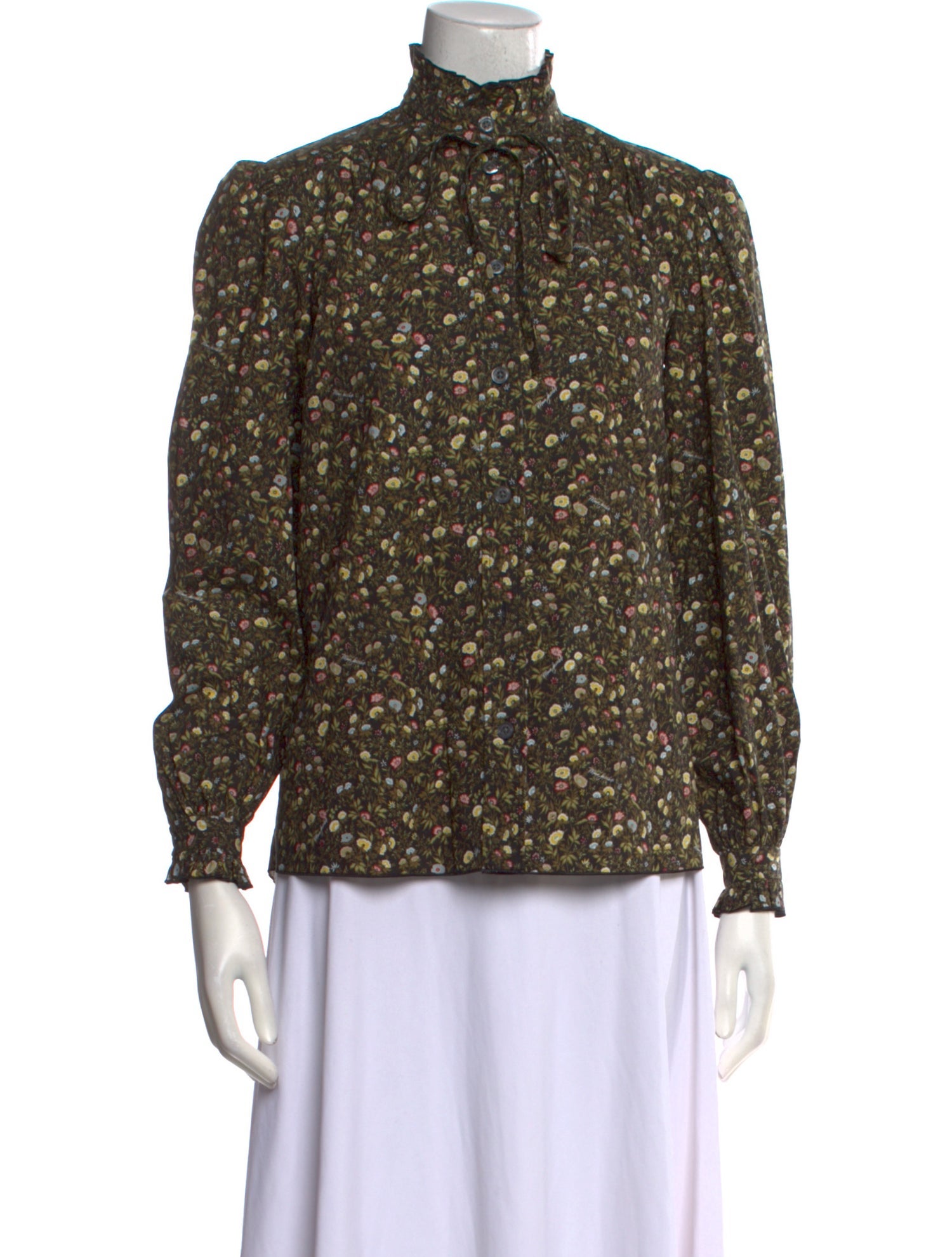 Marc Jacobs Floral Print Mock Neck Blouse