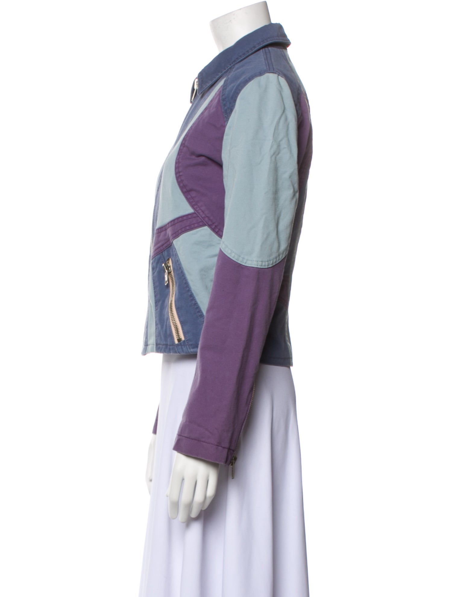 Marc Jacobs Colorblock Pattern Biker Jacket