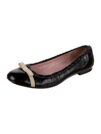 Marc Jacobs Leather Bow Accents Ballet Flats