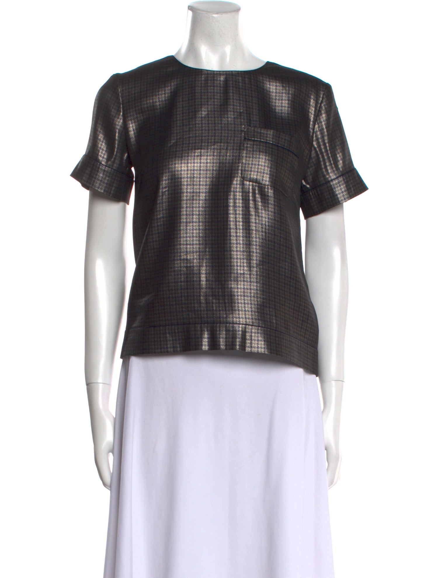 Marc Jacobs Plaid Print Crew Neck Top