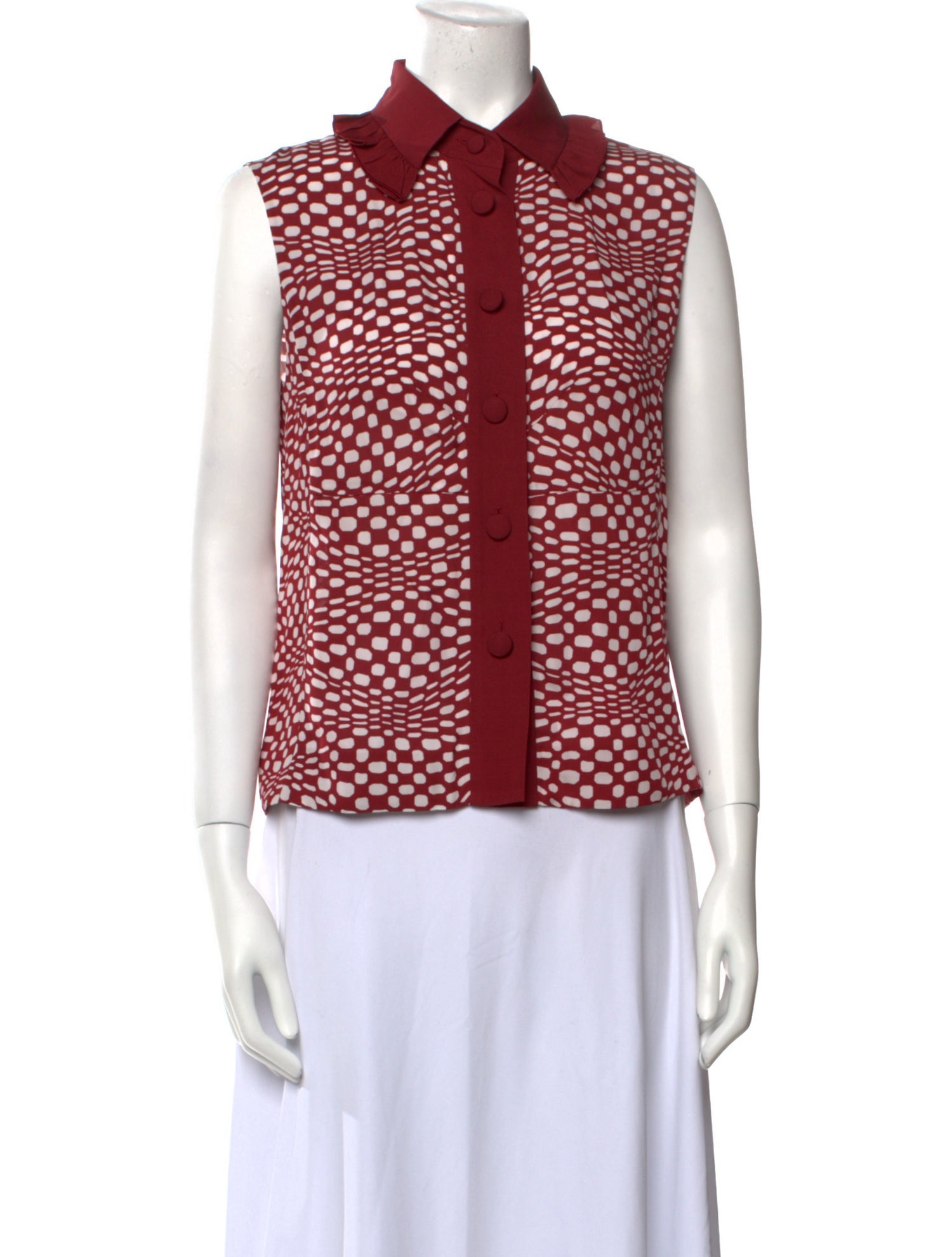 Marc Jacobs Printed Sleeveless Button-Up Top