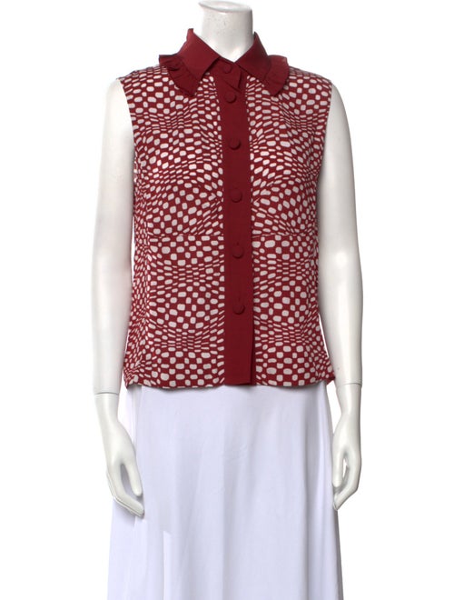 Marc Jacobs Printed Sleeveless Button-Up Top