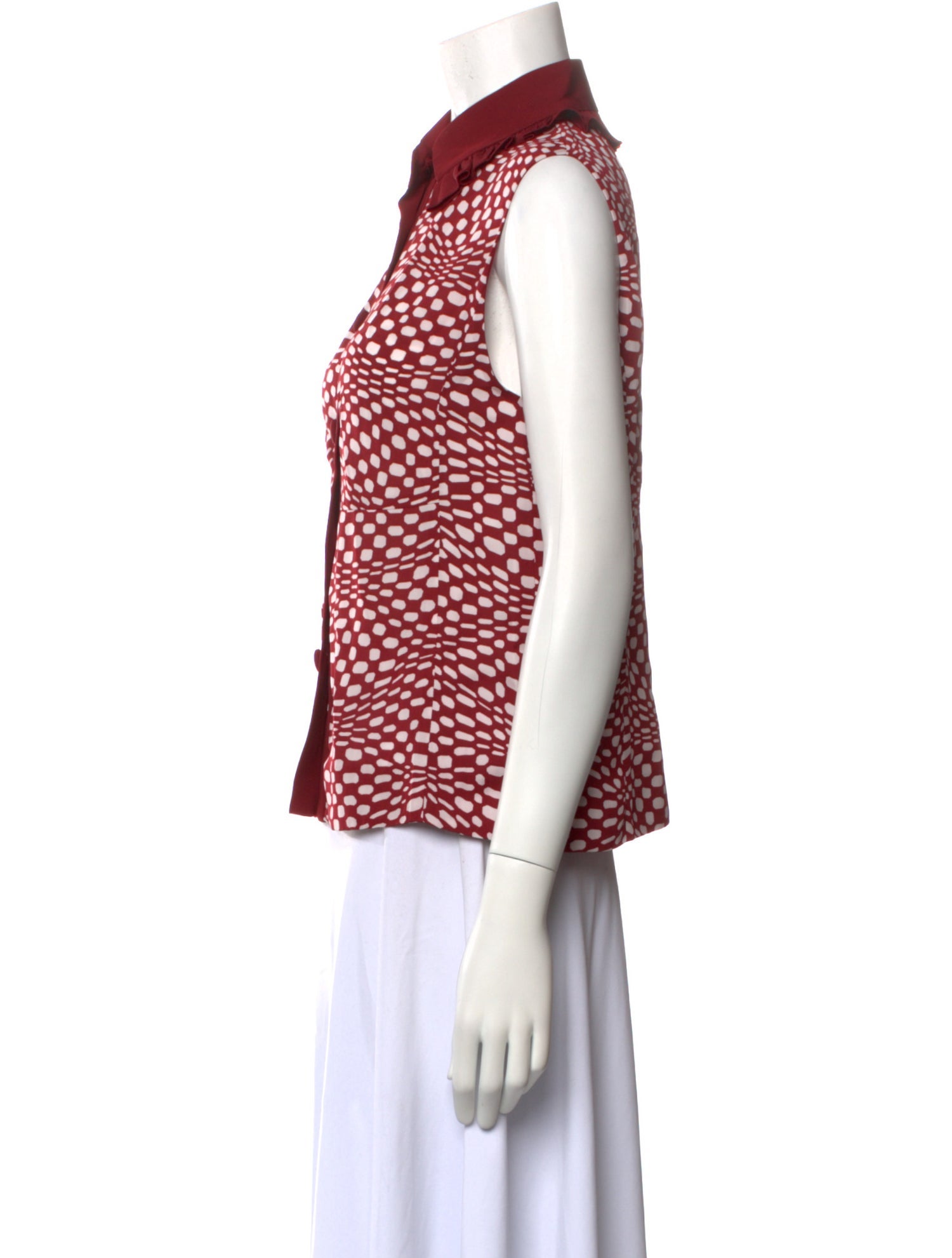 Marc Jacobs Printed Sleeveless Button-Up Top