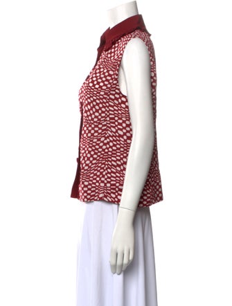 Marc Jacobs Printed Sleeveless Button-Up Top