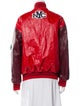 Marc Jacobs Calf Leather Graphic Print Bomber Jacket