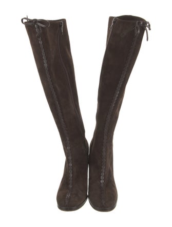 Marc Jacobs Suede Printed Lace-Up Boots