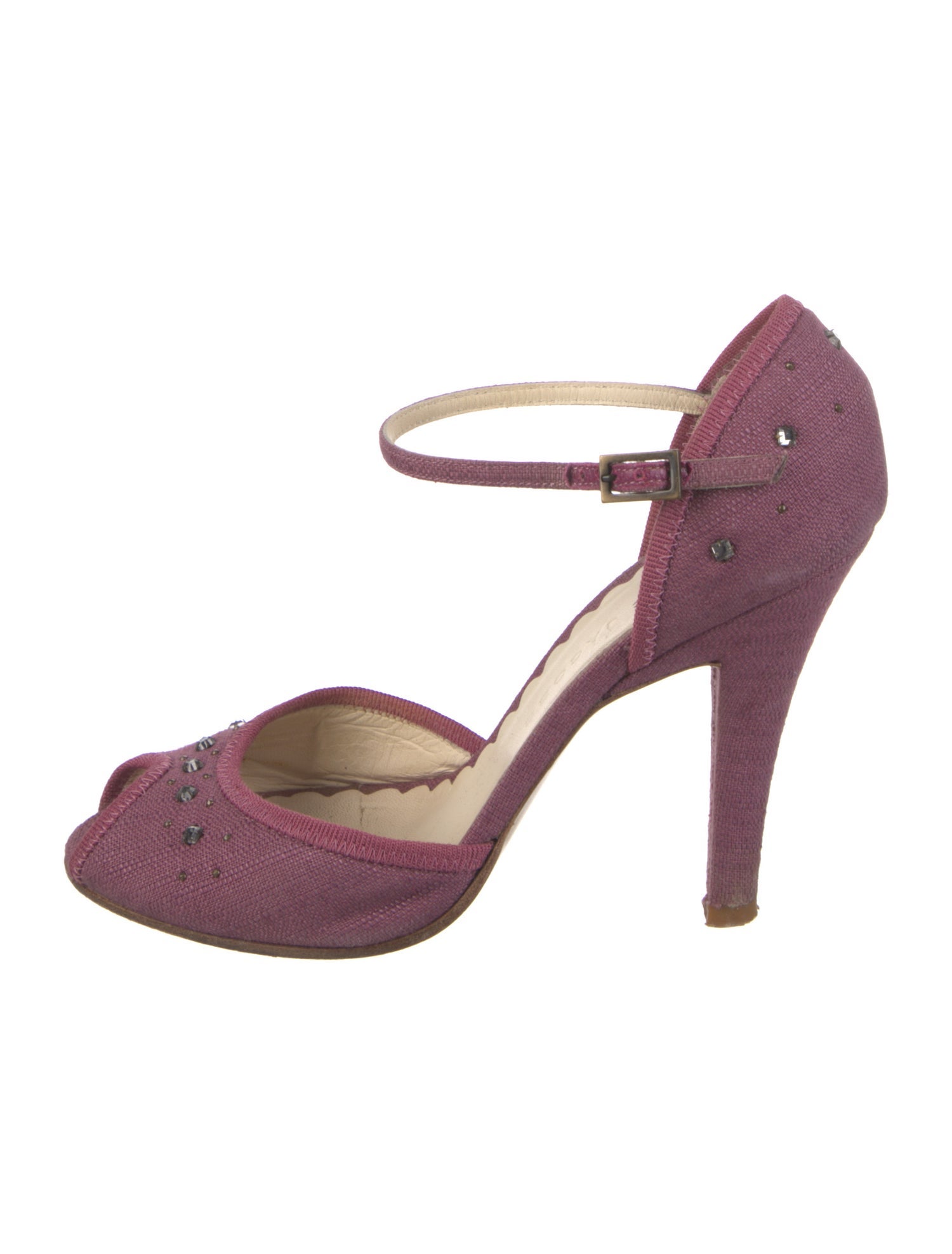 Marc Jacobs Canvas Crystal Embellishments Sandals
