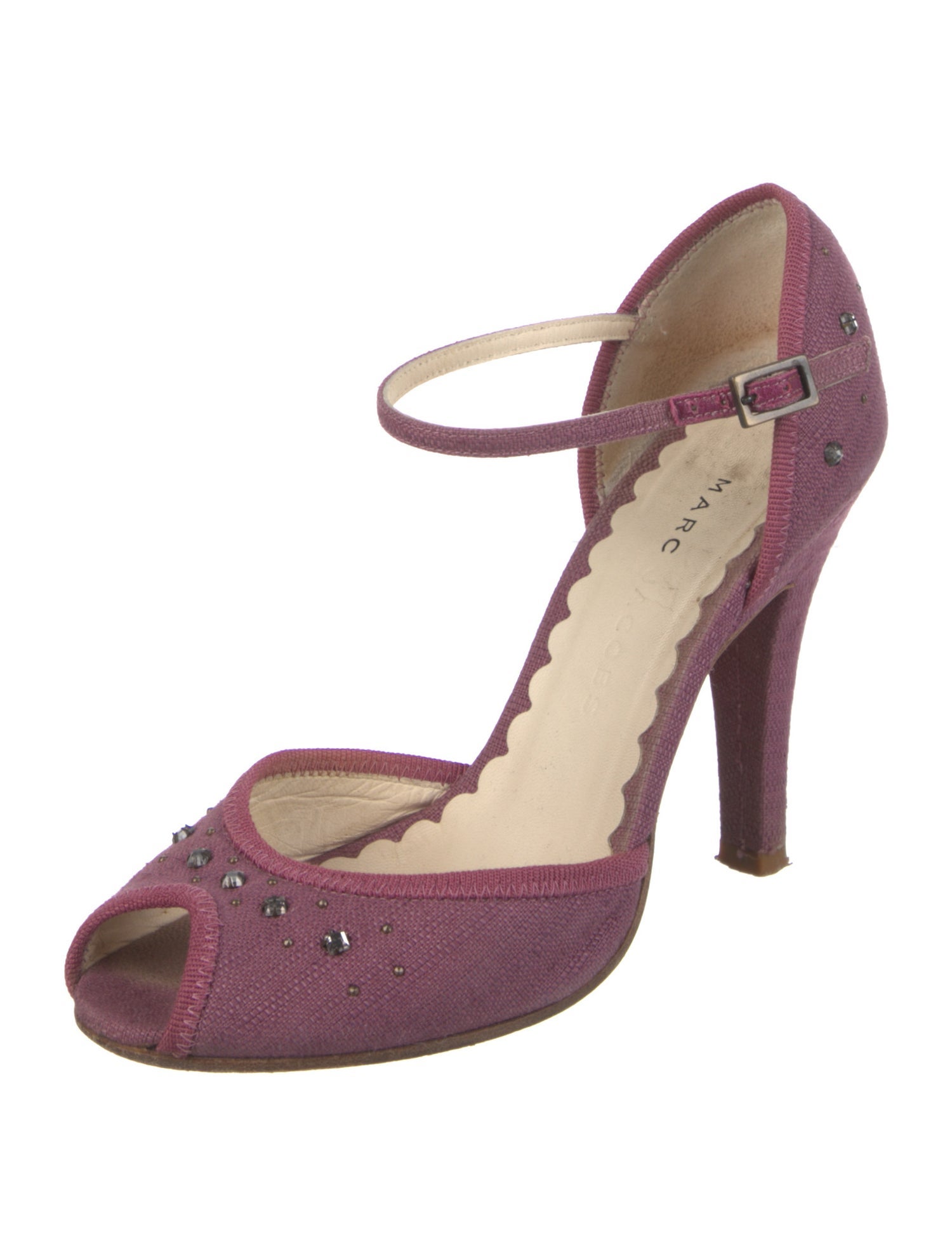 Marc Jacobs Canvas Crystal Embellishments Sandals