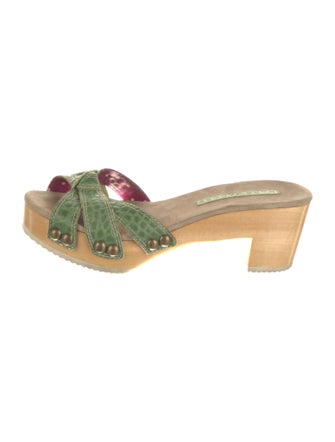 Marc Jacobs Leather Studded Accents Slides