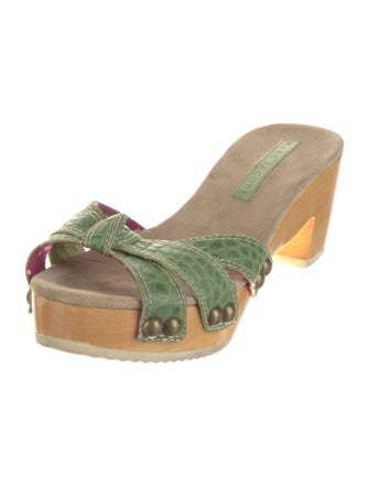 Marc Jacobs Leather Studded Accents Slides