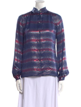 Marc Jacobs Silk Striped Button-Up Top