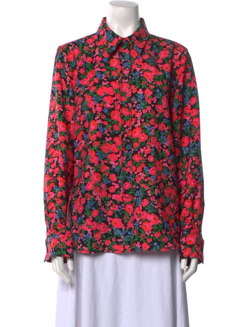 Marc Jacobs Floral Print Long Sleeve Button-Up Top