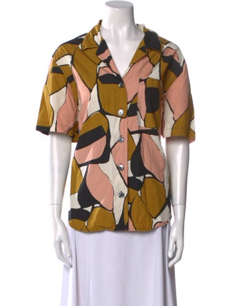 Marc Jacobs Printed Short Sleeve Button-Up Top