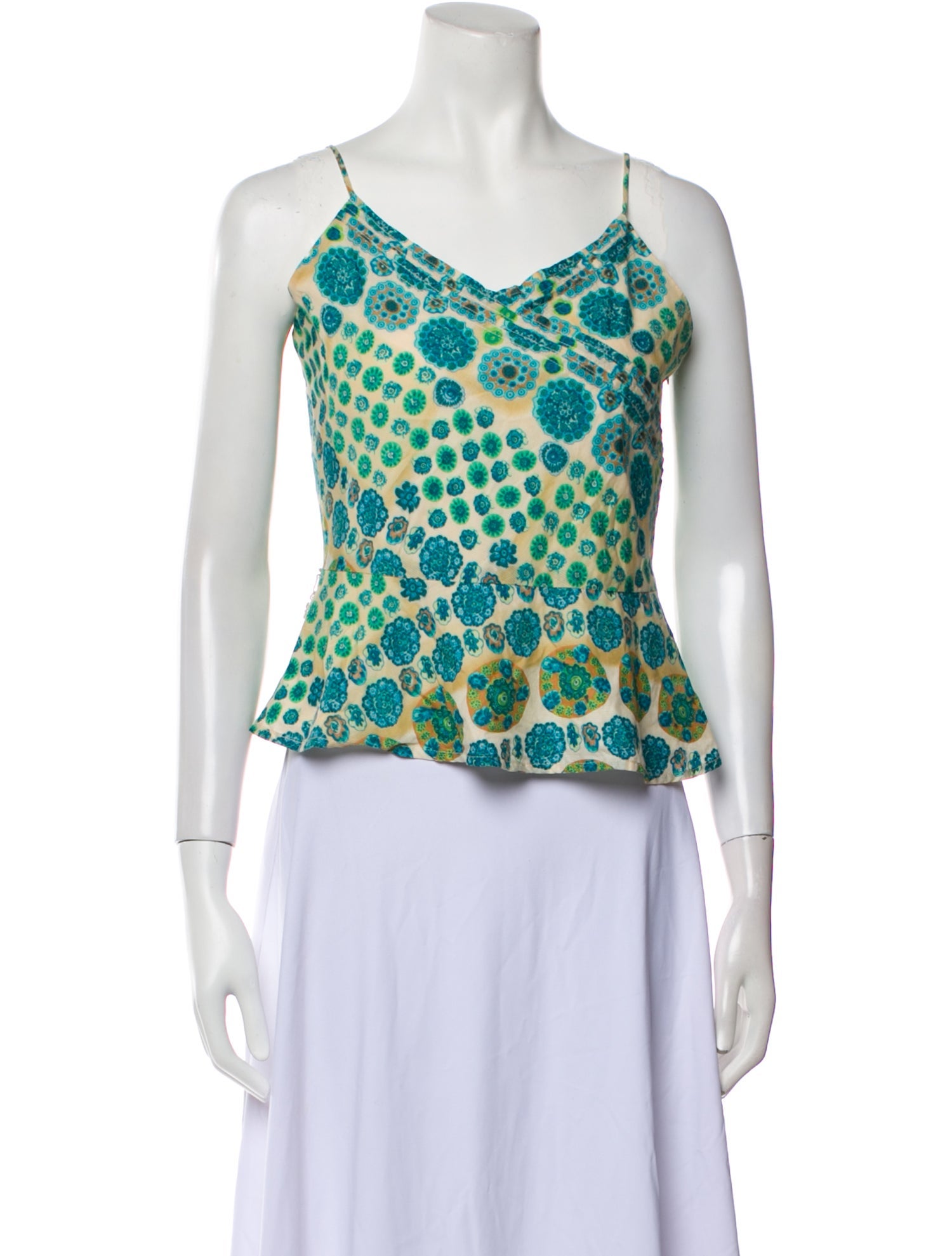 Marc Jacobs Floral Print V-Neck Crop Top