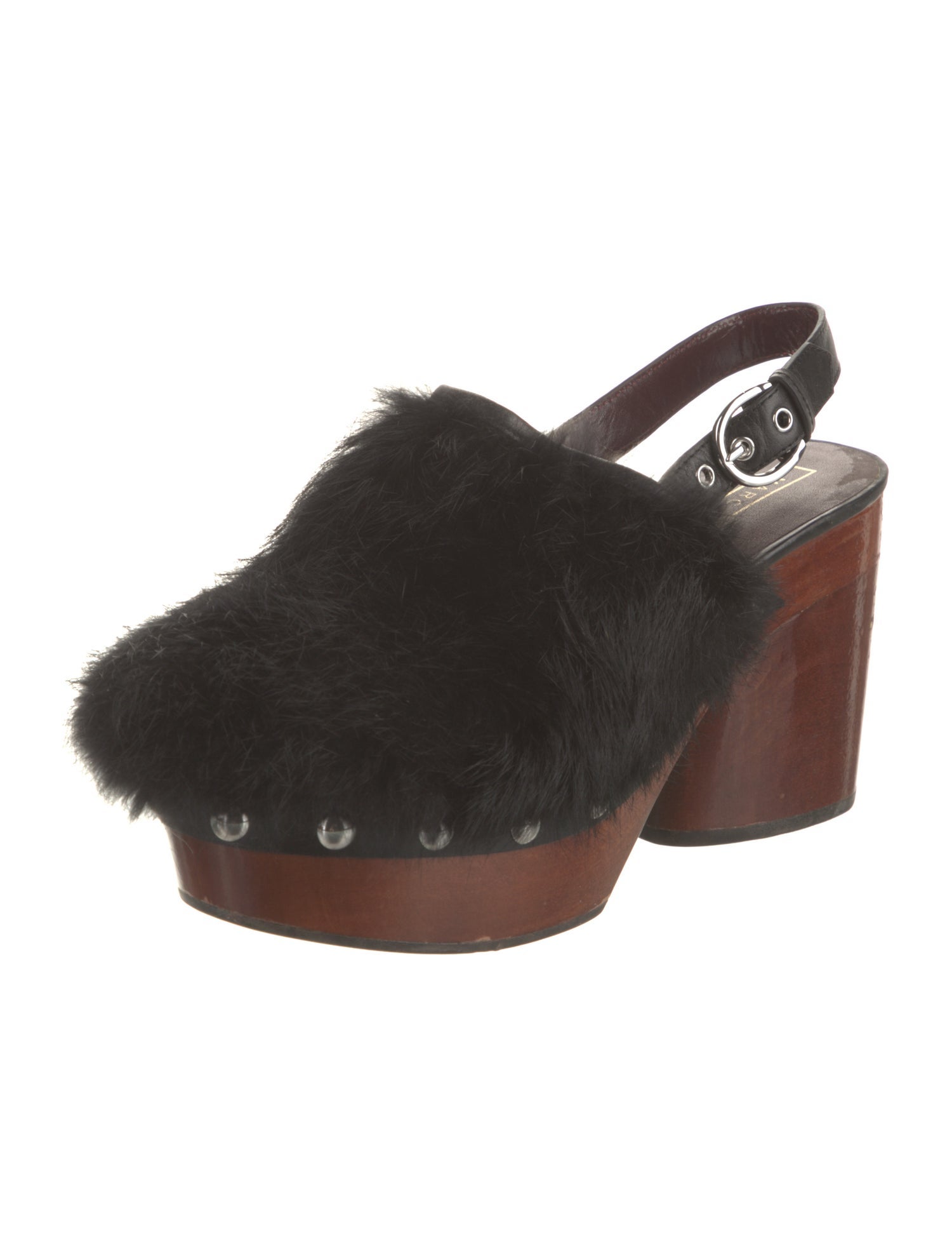 Marc Jacobs Fur Colorblock Pattern Slingback Pumps