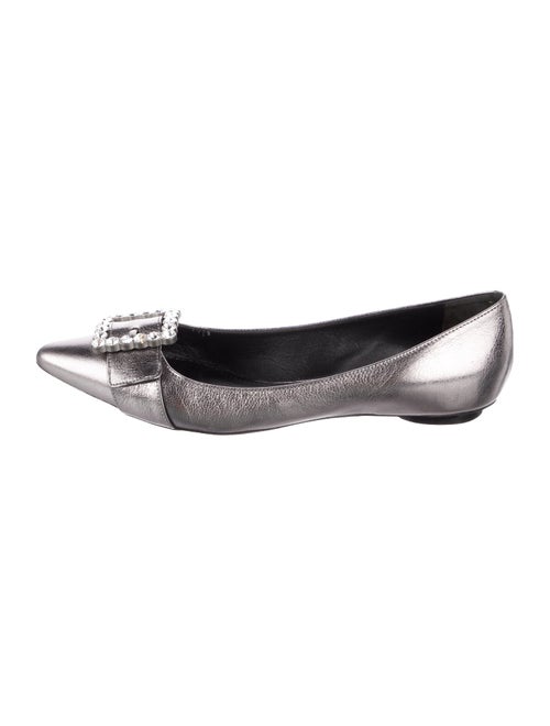 Marc Jacobs Leather Crystal Embellishments Ballet Flats