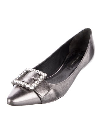 Marc Jacobs Leather Crystal Embellishments Ballet Flats