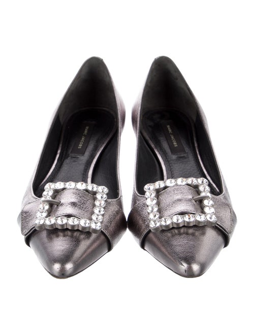 Marc Jacobs Leather Crystal Embellishments Ballet Flats