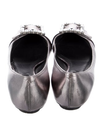 Marc Jacobs Leather Crystal Embellishments Ballet Flats