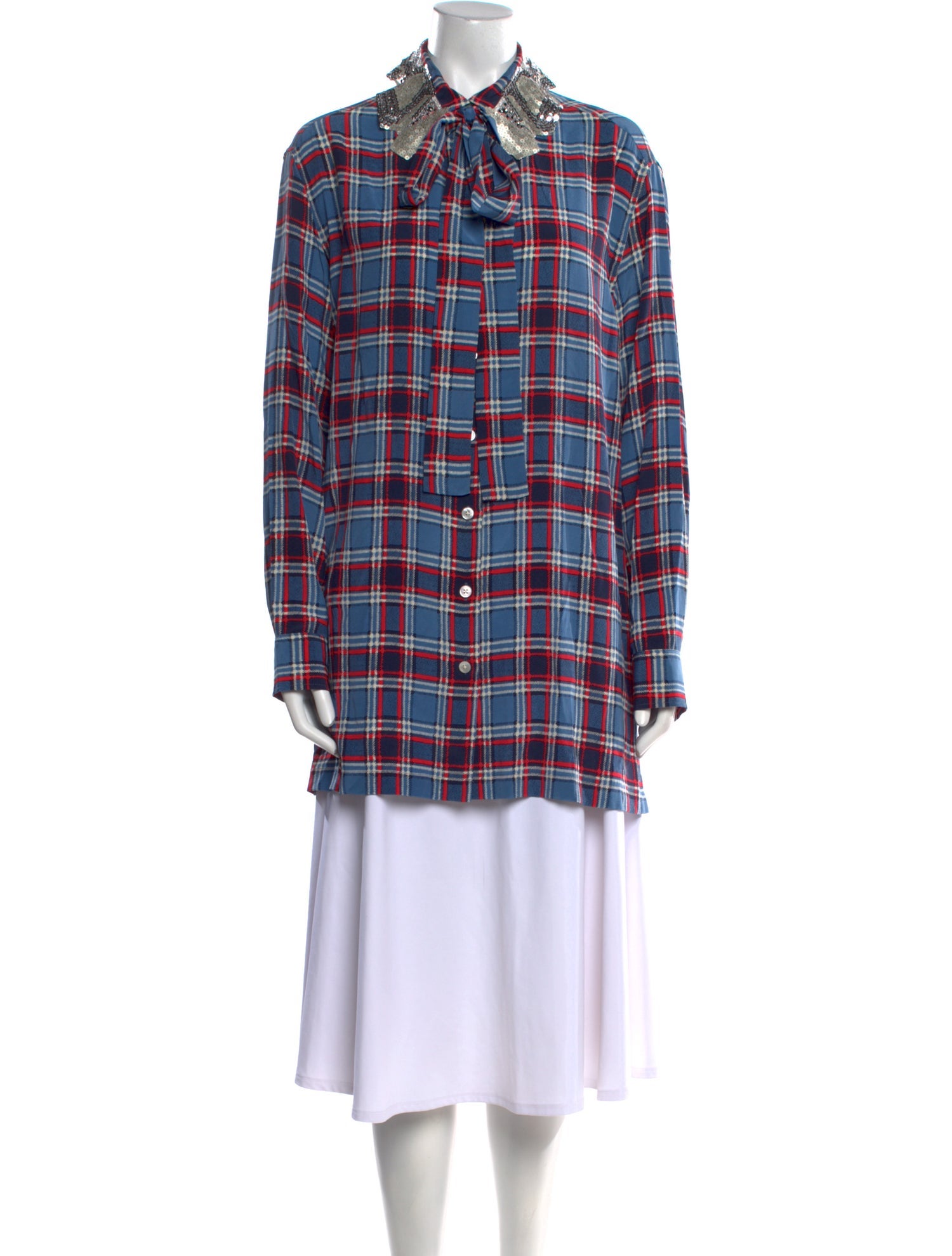 Marc Jacobs Silk Plaid Print Tunic
