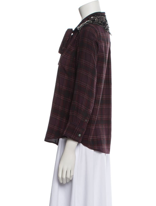 Marc Jacobs Silk Plaid Print Button-Up Top